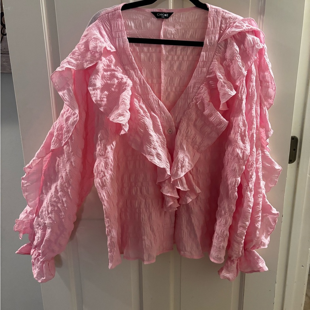 Chico's Light Pink Ruffled Blouse